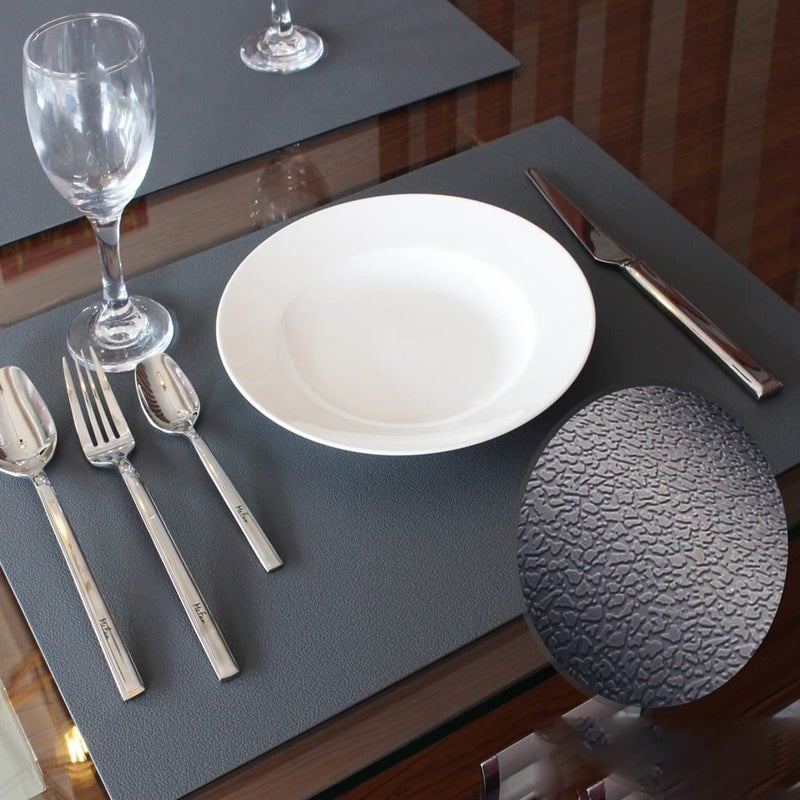 IYYI Silicone Placemats, Placemats for Kids, Placemats Set of 4 Waterproof Heat Resistant Non-Slip Kitchen Table Mats for Dining Table, Easy to Clean (Dark Gray01) - Image 3